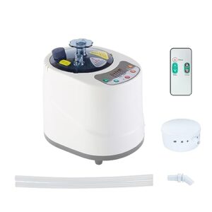 zonemel sauna steamer portable pot 2 liters, stainless steel steam generator with remote control, spa machine with timer display mist moisturizing for body detox (110v)