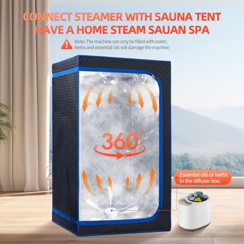 ZONEMEL Sauna Steamer Portable Pot 2 Liters, Stainless Steel Steam Generator with Remote Control, Spa Machine with Timer Display Mist Moisturizing for Body Detox (110V)