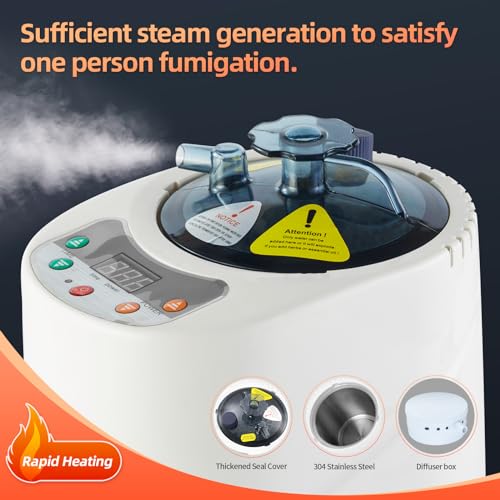 ZONEMEL Sauna Steamer Portable Pot 2 Liters, Stainless Steel Steam Generator with Remote Control, Spa Machine with Timer Display Mist Moisturizing for Body Detox (110V)