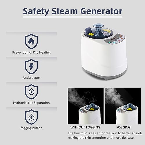 ZONEMEL Sauna Steamer Portable Pot 2 Liters, Stainless Steel Steam Generator with Remote Control, Spa Machine with Timer Display Mist Moisturizing for Body Detox (110V)