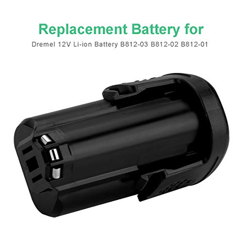 Shentec 12V Battery Compatible with Dremel B812-02 B812-03, Works with Dremel 8200 8220 8300 12V Rotary Oscillating Power Tools, Li-ion