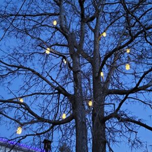 Solar Mason Jar Light Lids 10 Pack 20 LED Fairy String Light Inserts for Jars with Hangers Starry Lighting Waterproof Rust Resist for Patio Lawn Garden Wedding Lantern Decor No Jars (Warm White)