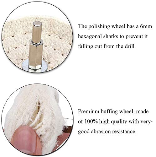 ANAHAF Buffing Wheel for Drill - 8 Pcs Polishing Wheel Cone/Column/Mushroom/T-Shaped Wheel Polishing Kit with 1/4 Handle