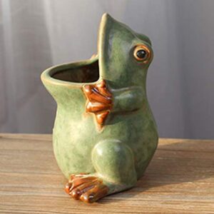 MONMOB Ceramic Frog Shaped Plant Pot/Bonsai Pot/Flower Pot/Succulent Planter Multipurpose Pot