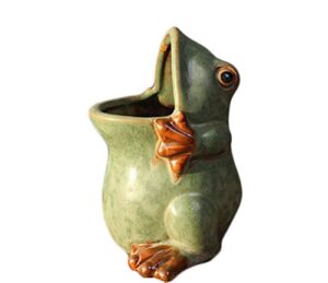 monmob ceramic frog shaped plant pot/bonsai pot/flower pot/succulent planter multipurpose pot