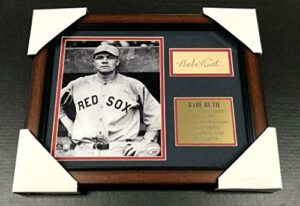 babe ruth autographed signature facsimile reprint framed 8x10 photo red sox