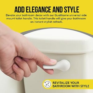 Qualihome Toilet Handle Replacement (White, Side Mount)