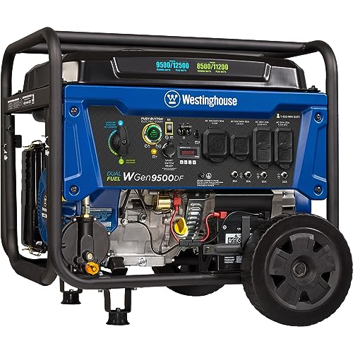 Westinghouse Outdoor Power Equipment 12500 Peak Watt Dual Fuel Home Backup Portable Generator, Remote Electric Start, Transfer Switch Ready, Gas and Propane Powered, CARB Compliant