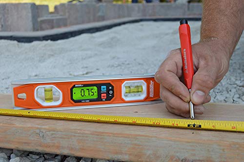 Johnson Level & Tool 1435-1000D Magnetic Programmable Digital Torpedo Level, 10", Orange, 1 Level