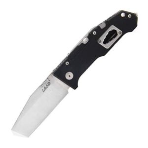 land 9046 folding knife pocket knife tanto 12c27 blade multi knife survival tool edc knife(black)