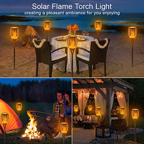 EOYIZW Solar Lights Outdoor 4 Pack, 99 LEDs Solar Torch Light with Flickering Flame- IP65 Waterproof Solar Garden Lights, Solar Powered Outdoor Lights for Porch Yard Patio Halloween Decorations