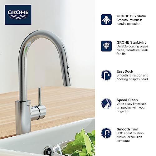 GROHE 32665003 Concetto Pull-Down Kitchen Faucet with sprayer Chrome