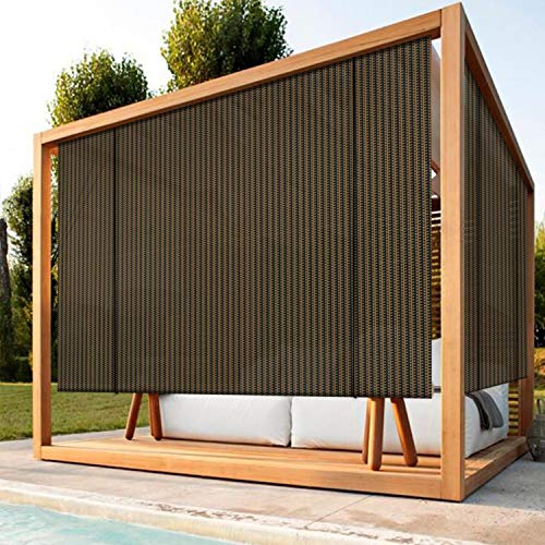 Patio Paradise Roll up Shades Roller Shade 7'Wx6'H Outdoor Shade Blind Pull Shade Privacy Screen for Patio Porch Deck Balcony Pergola Trellis Carport Brown