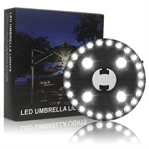 Patio Umbrella Light 3 Lighting Modes Cordless 28 LED Lights at 200 lux- 4 x AA Battery Operated for Patio Umbrellas, Camping Tents or Outdoor Use Forlivese