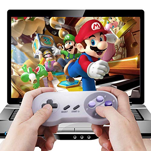 suily Wireless USB Controller for SNES NES Emulator, 2.4GHz USB Gamepad Classic Game Controller Joypad for Windows Laptop PC Mac Raspberry PI System (2 Pack)