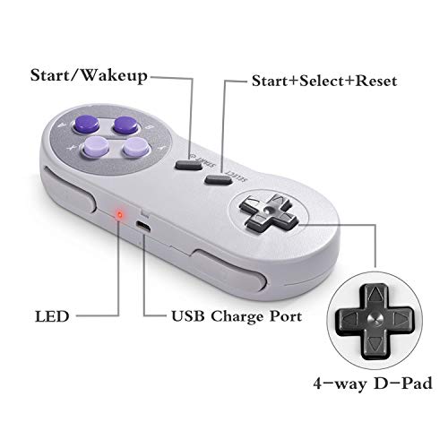 suily Wireless USB Controller for SNES NES Emulator, 2.4GHz USB Gamepad Classic Game Controller Joypad for Windows Laptop PC Mac Raspberry PI System (2 Pack)