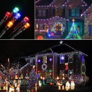 Toodour Solar Christmas Lights, 2 Packs 72ft 200 LED 8 Modes Solar String Lights, Waterproof Solar Outdoor Christmas Lights for Garden, Patio, Fence, Balcony, Christmas Tree Decorations (Multicolor)