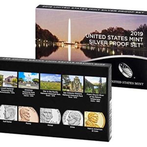 2019 S U.S. Mint 10-coin Silver Proof Set - OGP box & COA Proof