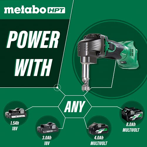 Metabo HPT 18V MultiVolt™ Cordless Nibbler | Tool Only - No Battery | For Ribbed Metal Panels | 180 Degree 3-Stop Die Holder | CN18DSLQ4