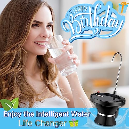 Christmas Water Dispenser, Automatic Electric Drinking Water Bottle Pump for 1-5 Gallon Jug– USB Rechargeable – Ultra-Hygienic BPA-Free Water Kettle Dispenser, Portable for Home Office Camping (black)