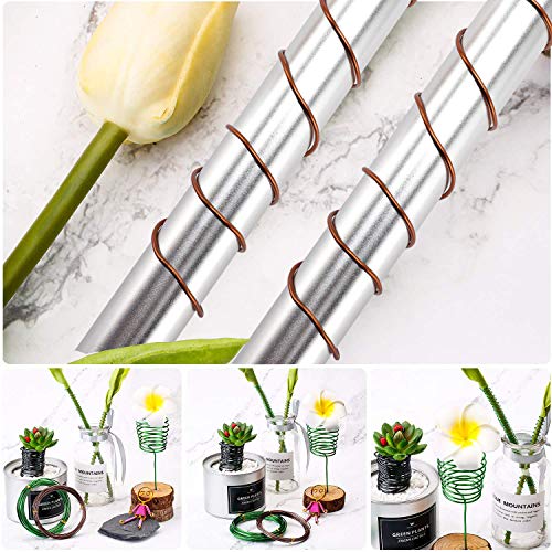 Amatted Bonsai Tool Set, 20 Pcs 4.5cm Round Bonsai Pot Bottom Grid Mat Mesh and 3 Roll Anodized Aluminum Wire Soft DIY Jewelry Crafts Versatile Painted Metal Cord for DIY Jewelry Craft Making