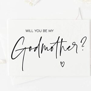 Modern Godmother to Be Card, Will You Be My Godmother Proposal Gift, Greeting Card with Envelope