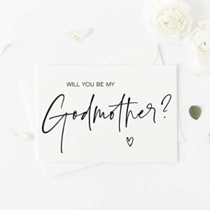 Modern Godmother to Be Card, Will You Be My Godmother Proposal Gift, Greeting Card with Envelope