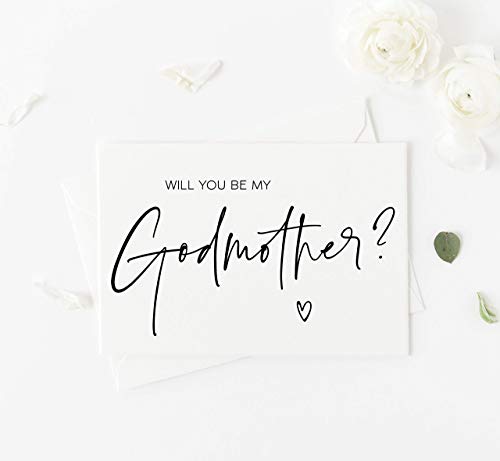 Modern Godmother to Be Card, Will You Be My Godmother Proposal Gift, Greeting Card with Envelope