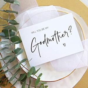 Modern Godmother to Be Card, Will You Be My Godmother Proposal Gift, Greeting Card with Envelope