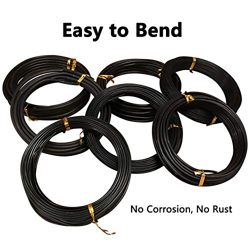 Bonsai Wire Set,Copper Bonsai Training Wire for Bonsai Tree Kit 1.0mm,1.5mm,2.0mm,2.5mm, 3.0mm (Black)