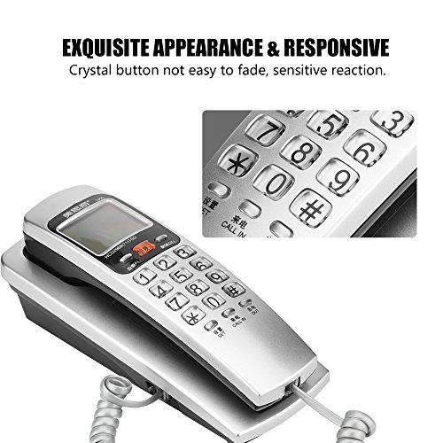 FSK/DTMF Corded Phone Caller ID Fixed Wall-Mounted Telephone Landline Telephone for Home, Adjustable Call Volume Corded Phone for Landline Phones for Home Wall Phone