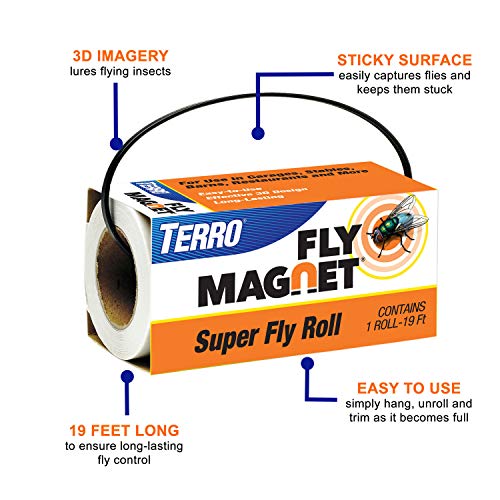 TERRO T521SR Magnet Super Fly Roll-2 Pack,White