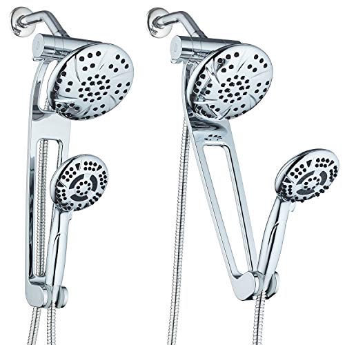 AquaDance Chrome AQUABAR High-Pressure 3-Way Spa Combo with Adjustable 18" Extension Arm for Easy Reach & Mobility Enjoy Luxury 6" Rain & Handheld Shower Head Separately or Together Finish