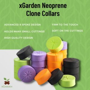 xGarden Neoprene Clone Collars - 30 Pack Cloning Collars, 3" Inch, Black - DIY Foam Cloner Inserts for Net Pots, Hydroponics, Aeroponics