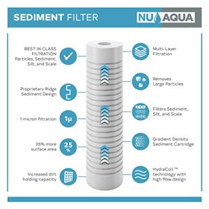 NU Aqua Platinum Series Reverse Osmosis Water Filtration System Replacement Sediment Filter Universal RO System Cartridges (2)