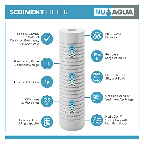 NU Aqua Platinum Series Reverse Osmosis Water Filtration System Replacement Sediment Filter Universal RO System Cartridges (2)