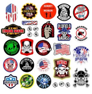 large union hard hat stickers | 100% quality waterproof vinyl | funny hardhat, toolbox, oilfield, organize, union, roughneck, welder, construction, patriotic, american flag!