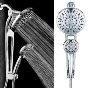 AquaDance High-Pressure 48-mode 3-way Shower Spa Combo with Adjustable 18" Extension Arm for Easy Reach & Mobility Enjoy Luxury 7" Rain & Handheld Shower Head Separately or Together-All-Chrome Finish