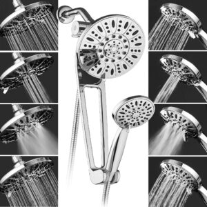 AquaDance High-Pressure 48-mode 3-way Shower Spa Combo with Adjustable 18" Extension Arm for Easy Reach & Mobility Enjoy Luxury 7" Rain & Handheld Shower Head Separately or Together-All-Chrome Finish