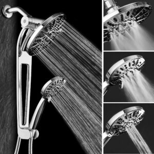 AquaDance High-Pressure 48-mode 3-way Shower Spa Combo with Adjustable 18" Extension Arm for Easy Reach & Mobility Enjoy Luxury 7" Rain & Handheld Shower Head Separately or Together-All-Chrome Finish