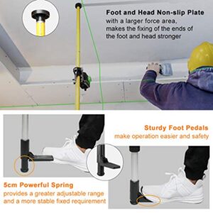 Huepar 12 Ft./3.7m Telescoping Pole with 1/4-Inch by 20-Inch Laser Mount for Rotary and Line Laser Level, Adjustable Telescoping Pole with Tripod - 5/8"-11 Adapter Nut Included LP36