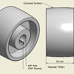 Belt Grinder 2"x72" Wheel Set for Knife Grinder 4" Drive 5/8" Bore 3" Track 2" Idler (4" 5/8-3"- 2")