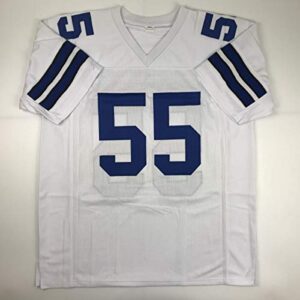 Autographed/Signed Leighton Vander Esch Dallas White Football Jersey JSA COA