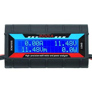 watt meter power analyzer - greatlong 200a power analyzer, high precision rc with digital lcd screen for voltage (v) current (a) power (w) charge(ah) and energy (wh) measurement