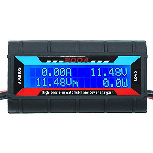 Watt Meter Power Analyzer - Greatlong 200A Power Analyzer, High Precision RC with Digital LCD Screen for voltage (V) current (A) Power (W) Charge(Ah) and Energy (Wh) Measurement