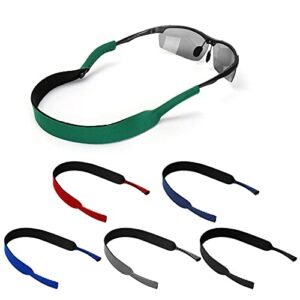 yikato [length upgrade] 6 pack neoprene glasses and sunglasses strap, anti slip sports eyewear retainer holder strap (multicolor-6pcs)