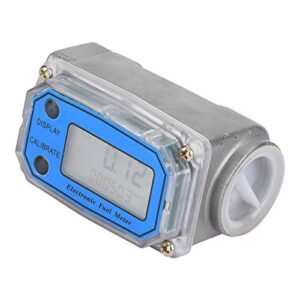 Digital Flowmeters 1" NPT Connector, 15-120L/min Turbine Fuel Flow Meter, Flow Rate Measuring for Gas Oil Fuel