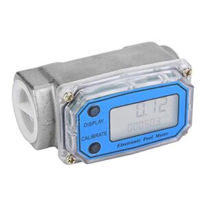 Digital Flowmeters 1" NPT Connector, 15-120L/min Turbine Fuel Flow Meter, Flow Rate Measuring for Gas Oil Fuel