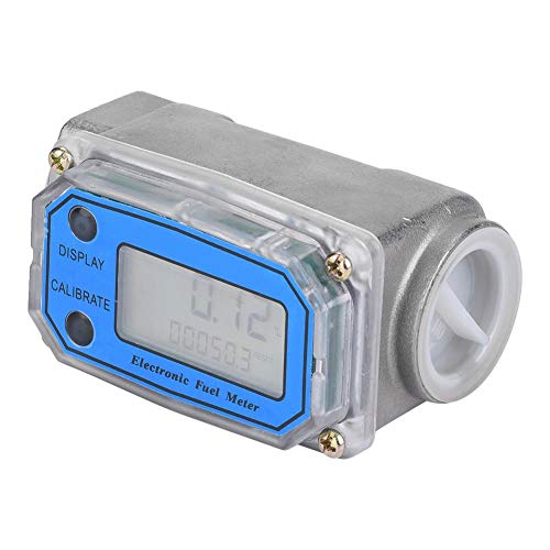 Digital Flowmeters 1" NPT Connector, 15-120L/min Turbine Fuel Flow Meter, Flow Rate Measuring for Gas Oil Fuel