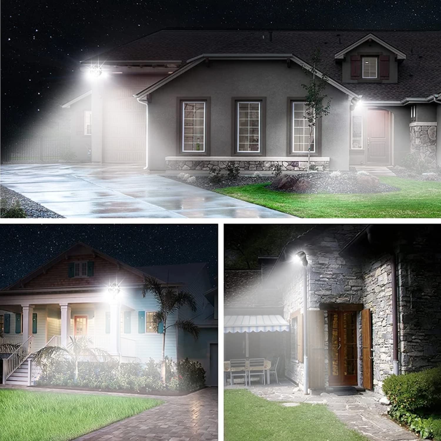 YoungPower Outdoor Motion Sensor Light Battery Operated, IP65 Waterproof Ultra Bright Motion Sensor Outdoor Lights Head Adjustable with 8W 600 Lumen 6000K 4LEDs for Garage Yard Porch Patio 2 Packs